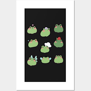 Frogs Doodle meme emoji  sticker - Classic Vintage Summer Posters and Art